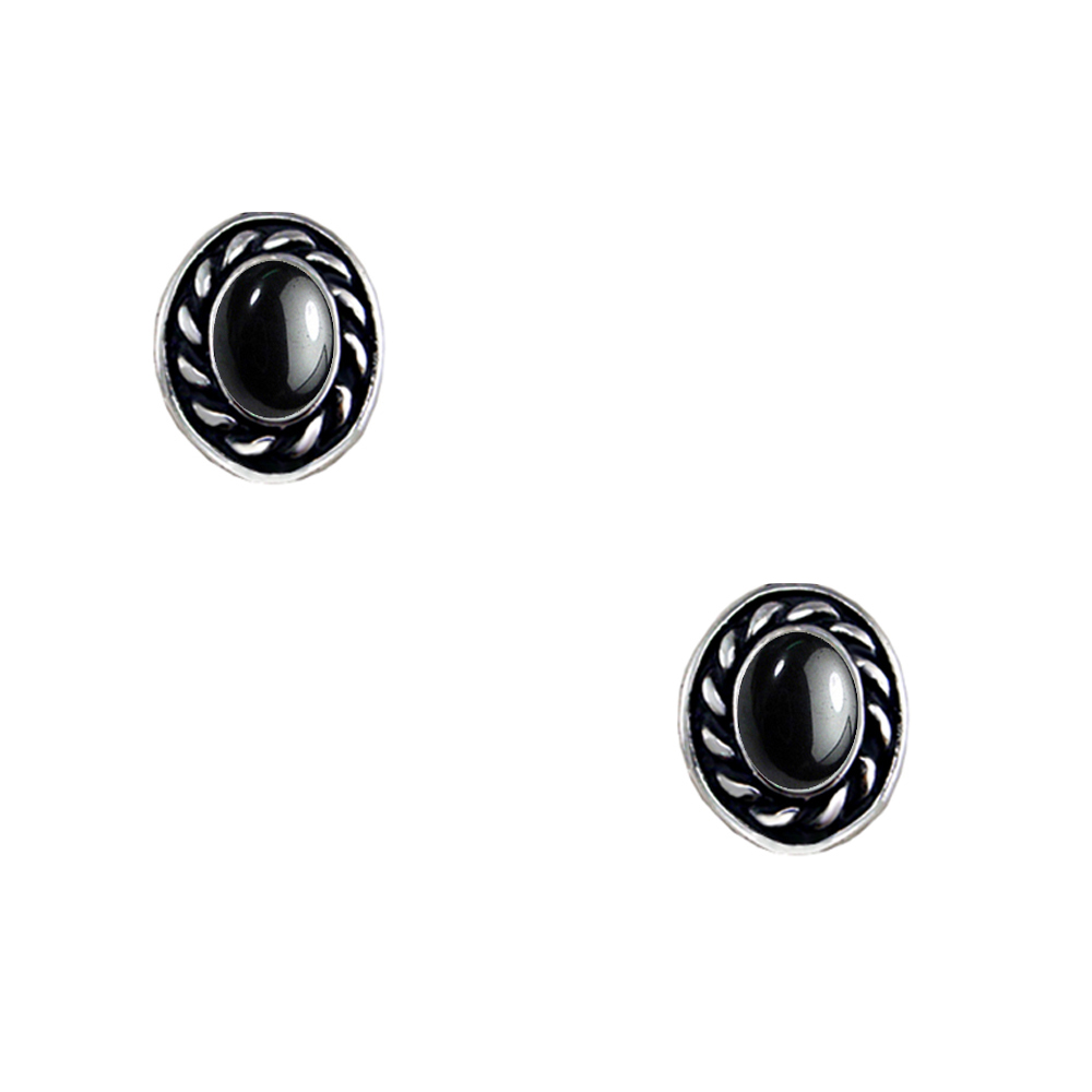 Sterling Silver Little Hematite Post Stud Earrings